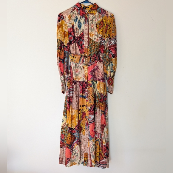 MOTF Dresses & Skirts - MOTF Multicolor Patchwork Long Sleeve Dress